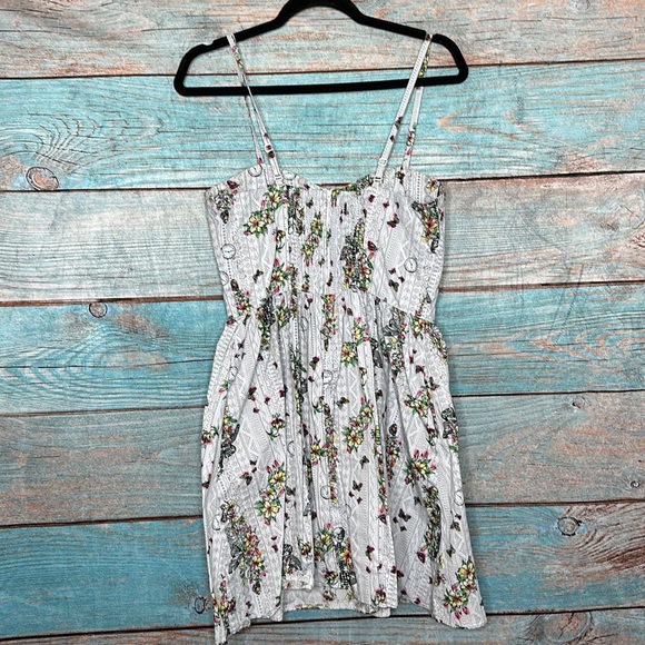Hell Bunny Floral Skeleton Punk Sundress Size Large - Picture 6 of 9